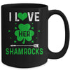 I Love Her Shamrocks Funny St Patrick's Day Couples Mug | siriusteestore