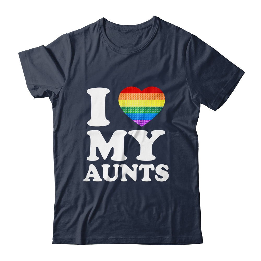 I Love My Aunts Rainbow Heart Gay Pride LGBT Flag Pride Shirt & Tank Top | siriusteestore