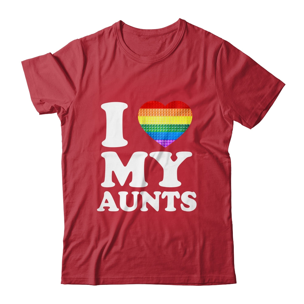 I Love My Aunts Rainbow Heart Gay Pride LGBT Flag Pride Shirt & Tank Top | siriusteestore