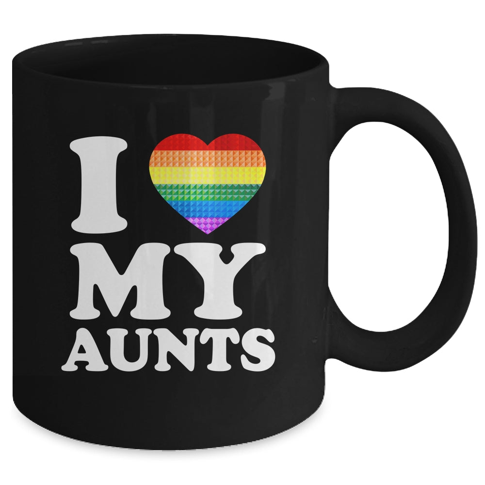 I Love My Aunts Rainbow Heart Gay Pride LGBT Flag Pride Mug | siriusteestore