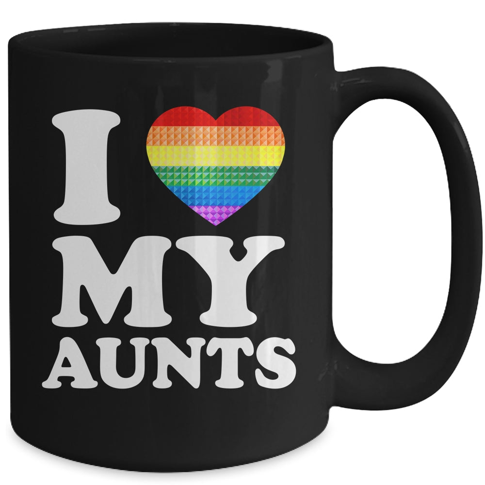 I Love My Aunts Rainbow Heart Gay Pride LGBT Flag Pride Mug | siriusteestore