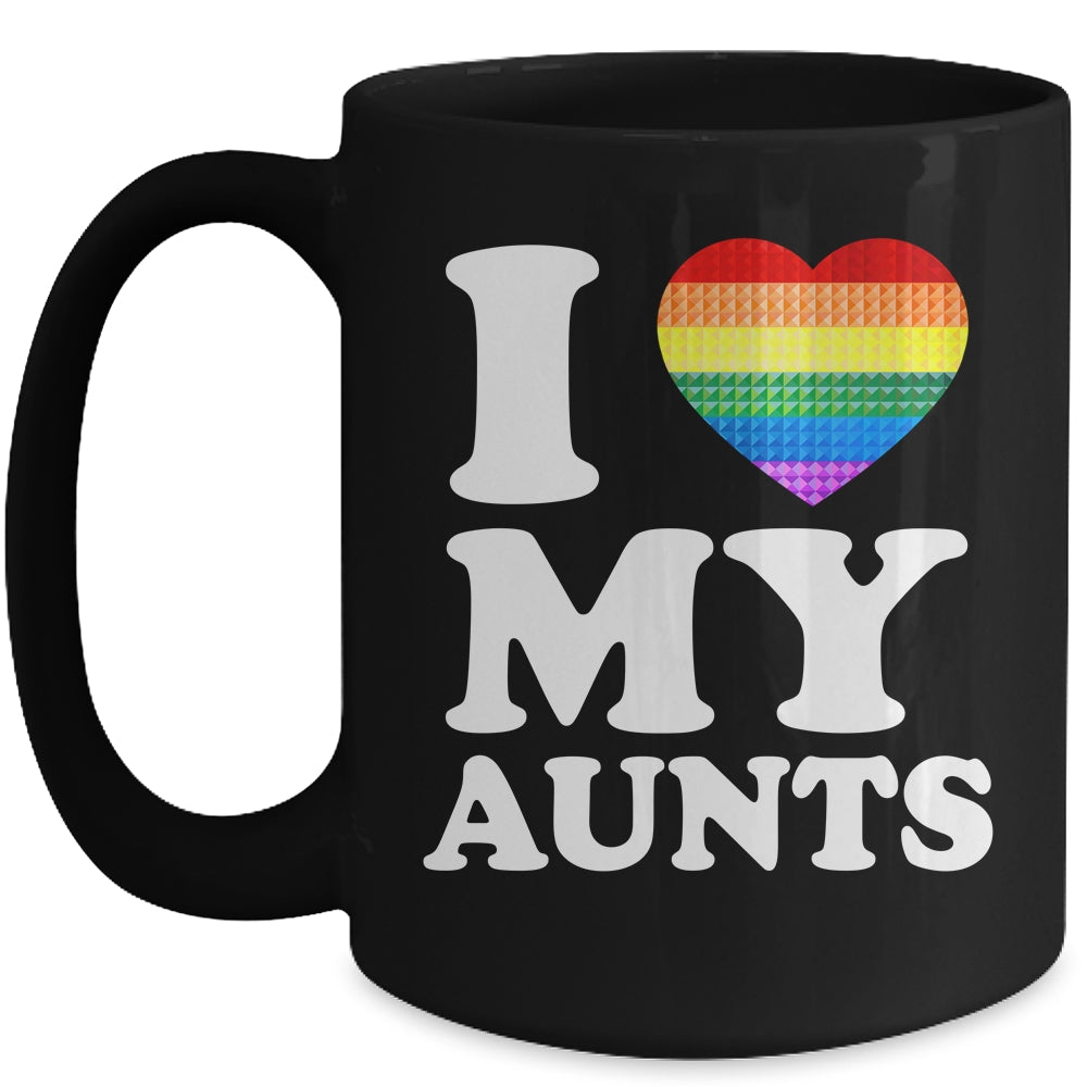 I Love My Aunts Rainbow Heart Gay Pride LGBT Flag Pride Mug | siriusteestore