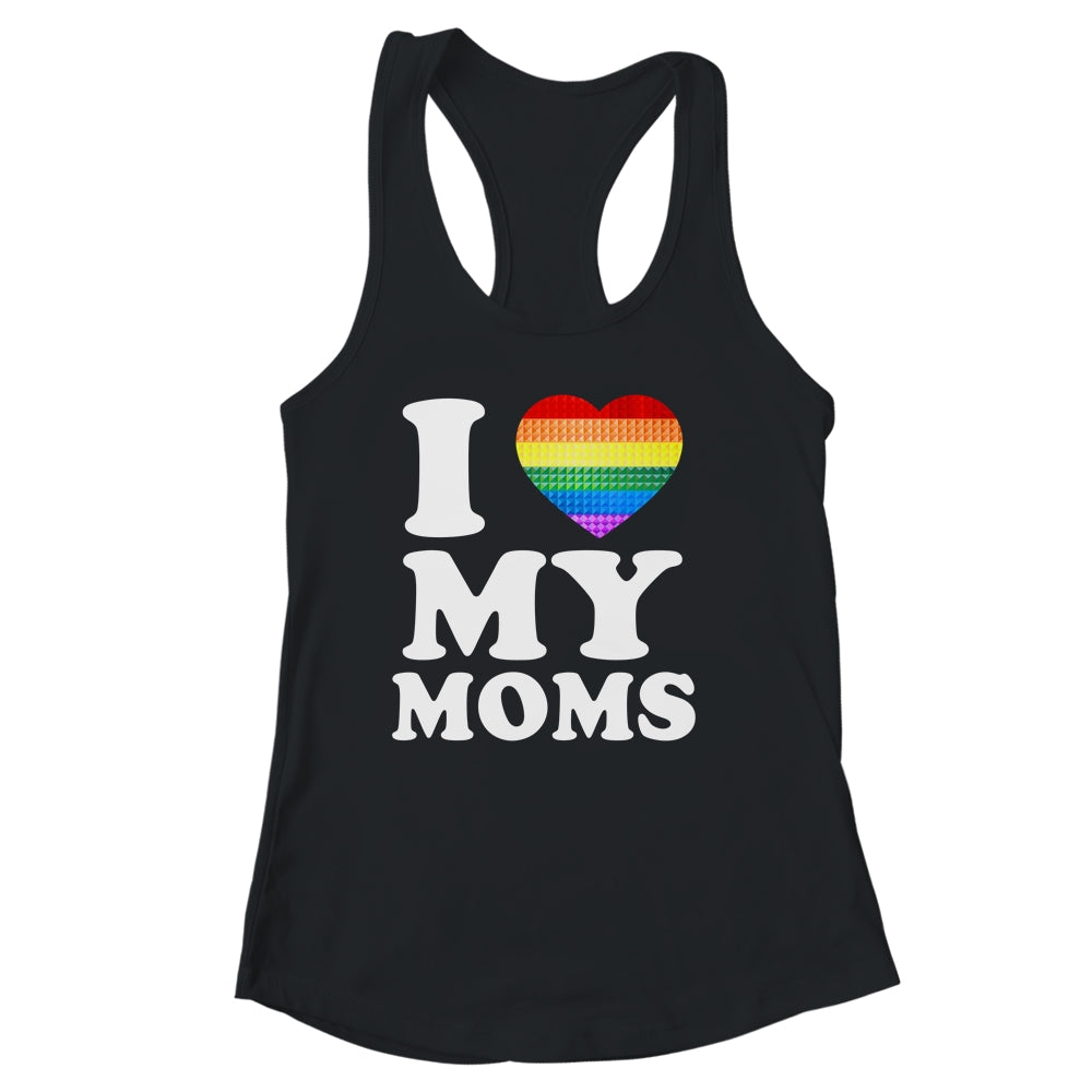 I Love My Moms Rainbow Heart Gay Pride LGBT Flag Pride Shirt & Tank Top | siriusteestore