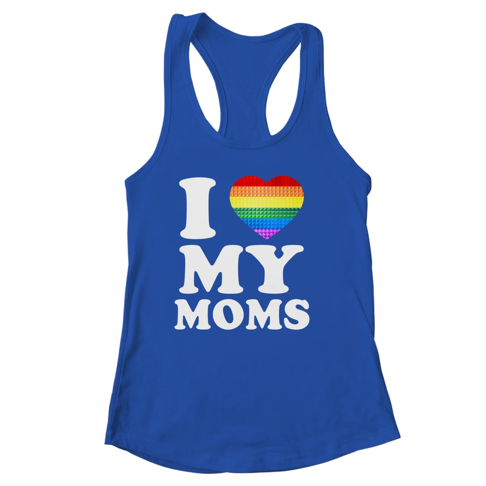 I Love My Moms Rainbow Heart Gay Pride LGBT Flag Pride Shirt & Tank Top | siriusteestore
