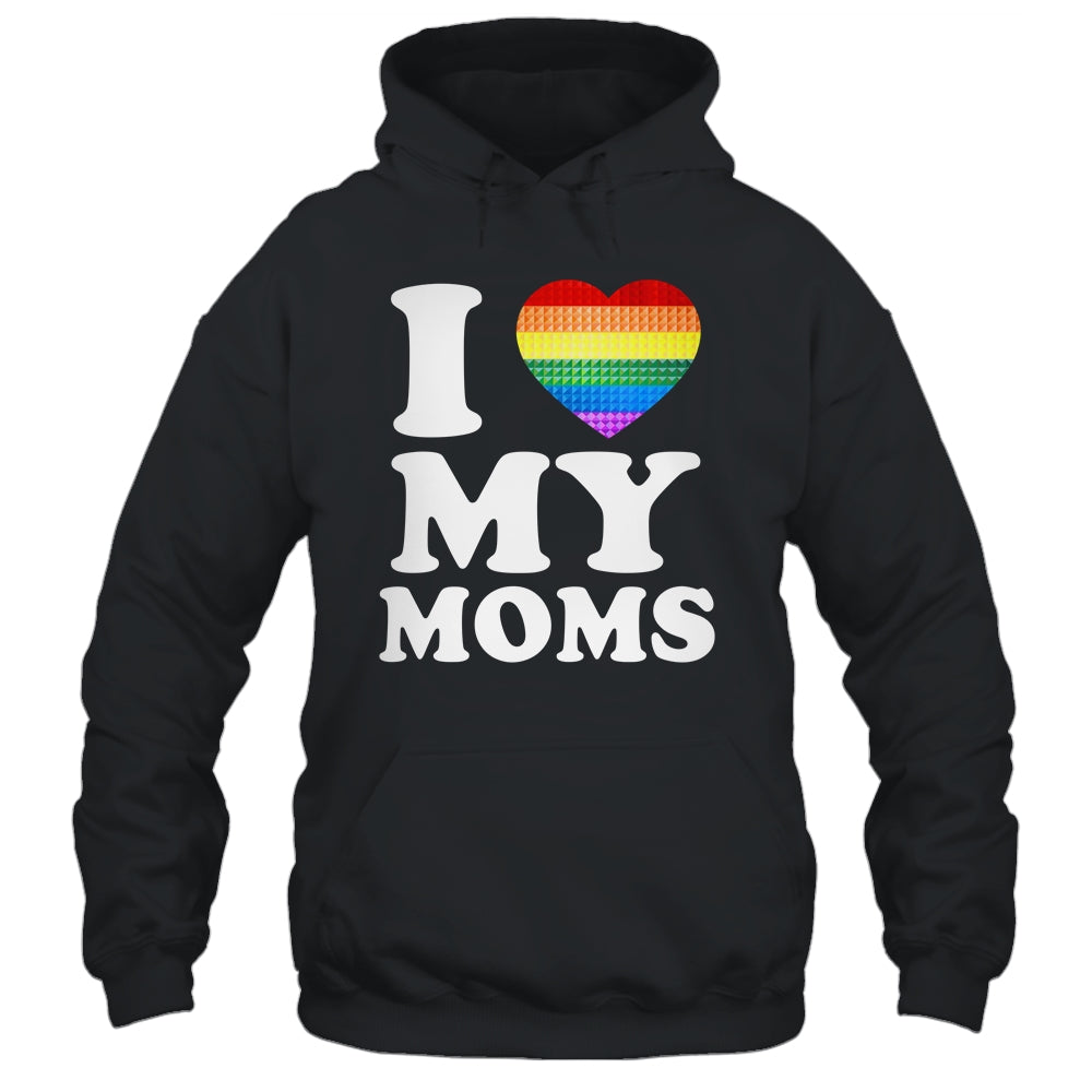 I Love My Moms Rainbow Heart Gay Pride LGBT Flag Pride Shirt & Tank Top | siriusteestore