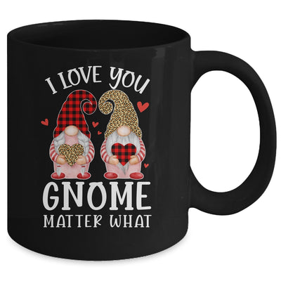 I Love You Gnome Matter What Buffalo Plaid Valentines Day Mug | siriusteestore