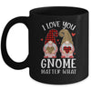 I Love You Gnome Matter What Buffalo Plaid Valentines Day Mug | siriusteestore