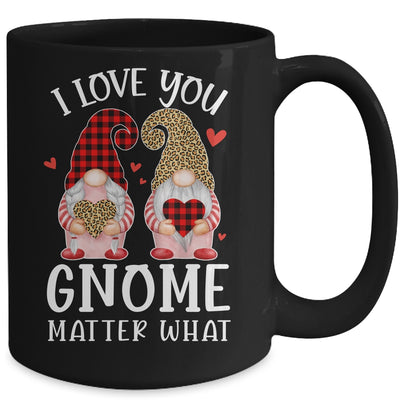 I Love You Gnome Matter What Buffalo Plaid Valentines Day Mug | siriusteestore