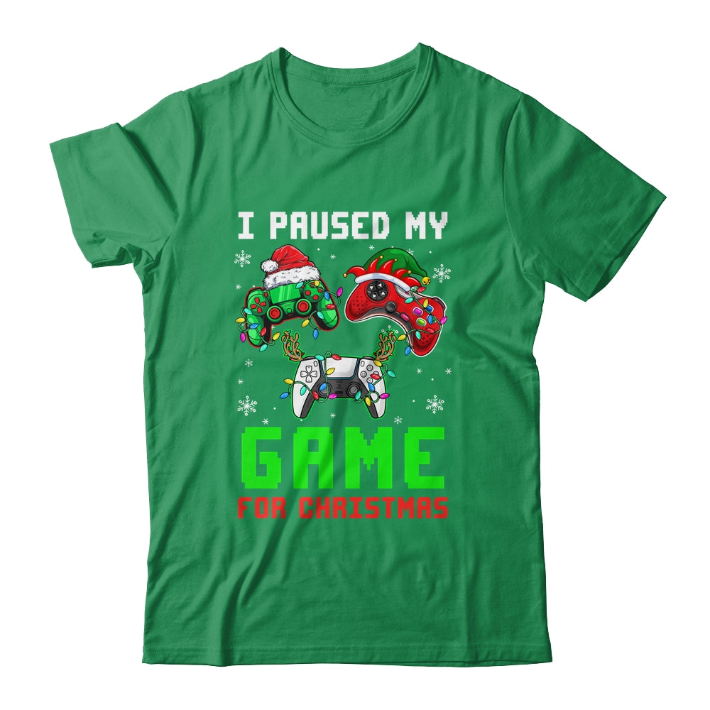 I Paused My Game For Christmas Boys Men Funny Christmas Shirt & Sweatshirt | siriusteestore