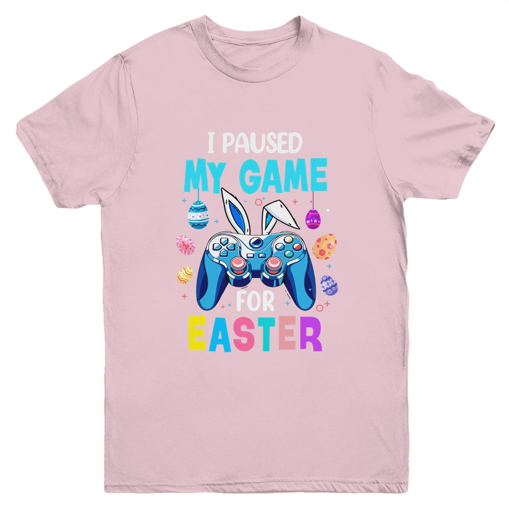 I Paused My Game For Easter Boy Gamer Video Controller Egg Youth Shirt | siriusteestore
