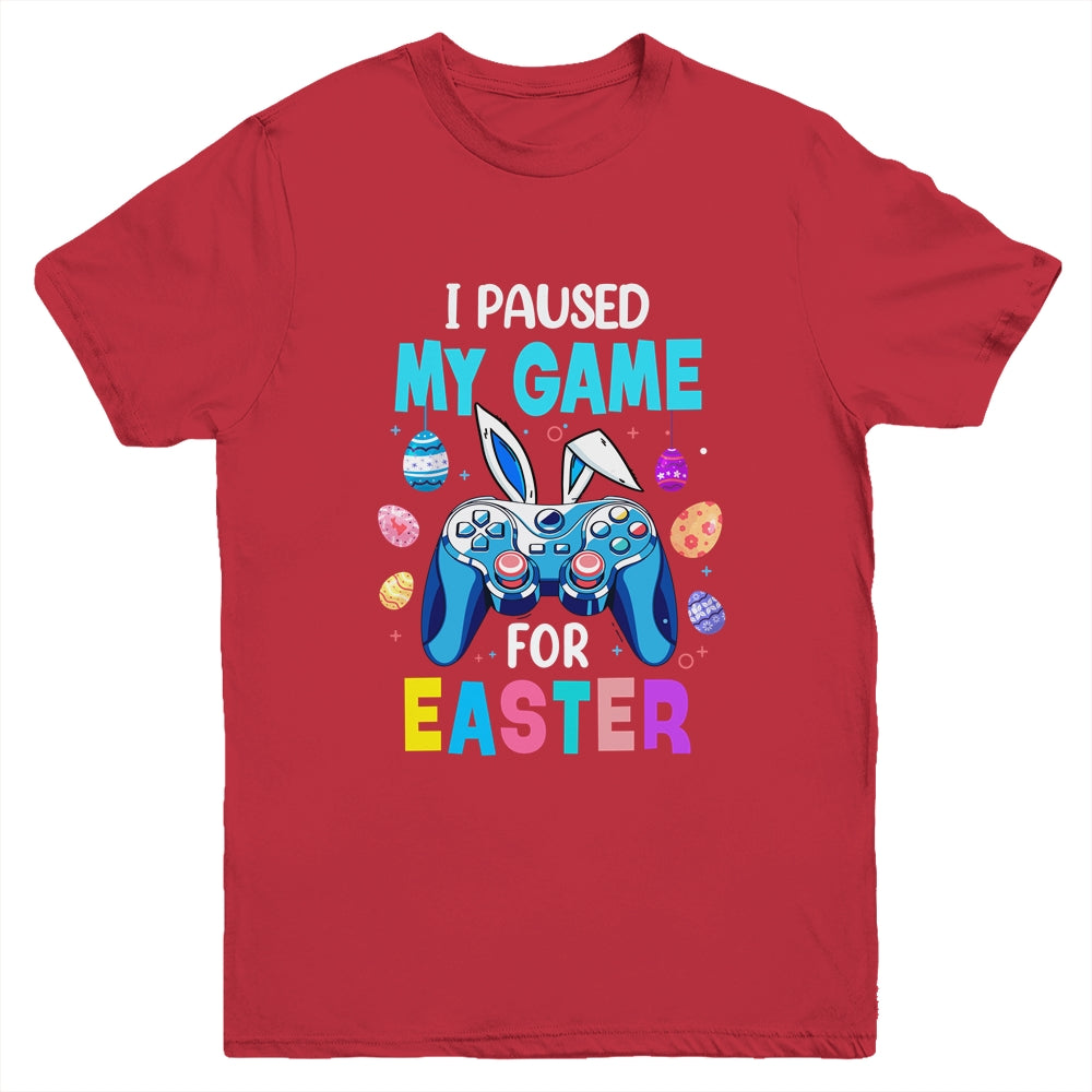 I Paused My Game For Easter Boy Gamer Video Controller Egg Youth Shirt | siriusteestore