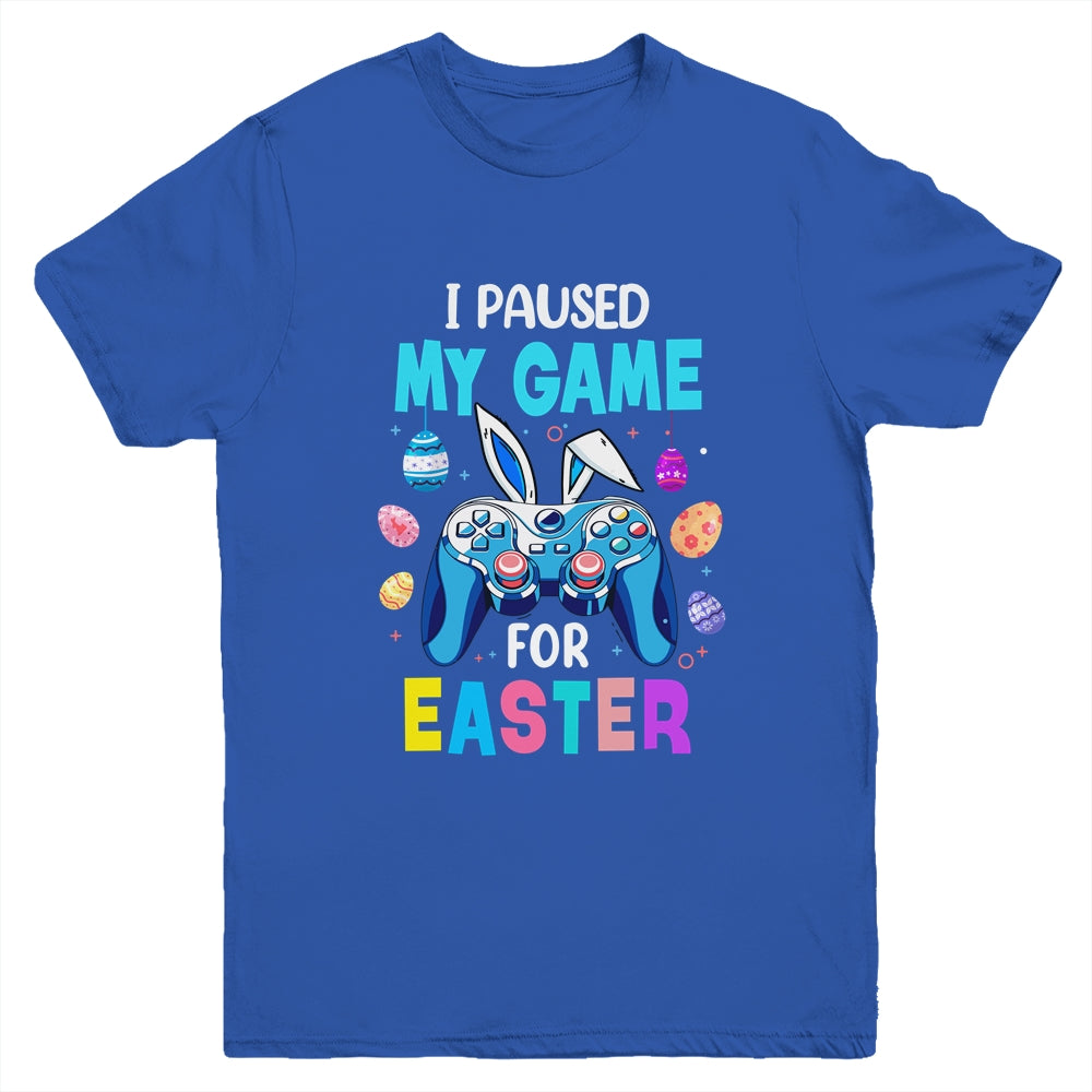 I Paused My Game For Easter Boy Gamer Video Controller Egg Youth Shirt | siriusteestore