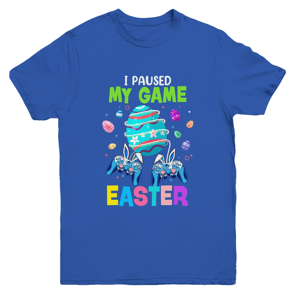 I Paused My Game For Easter Egg Boy Gamer Video Controller Youth Shirt | siriusteestore