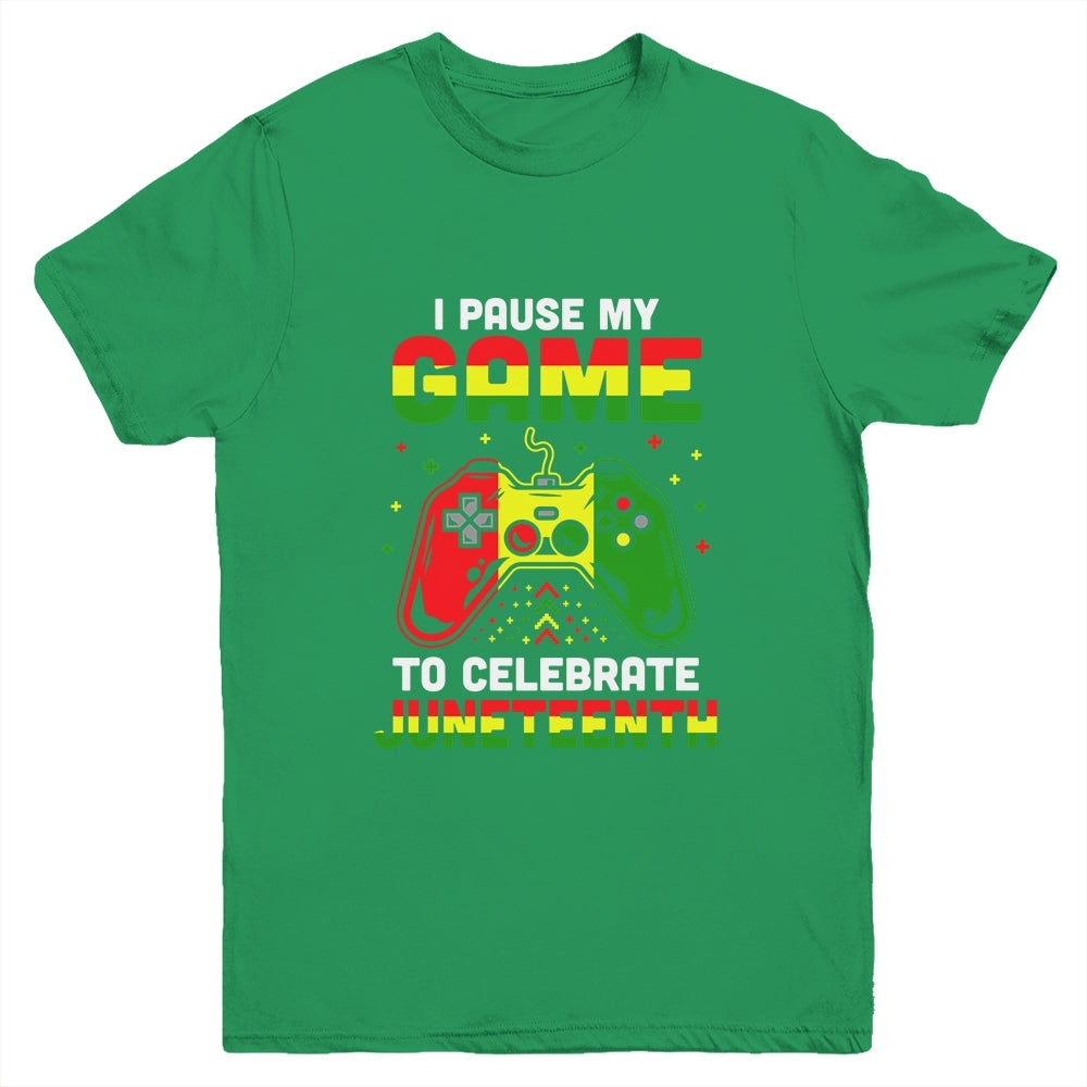 I Paused My Game To Celebrate Juneteenth Gamer Juneteenth Youth Shirt | siriusteestore