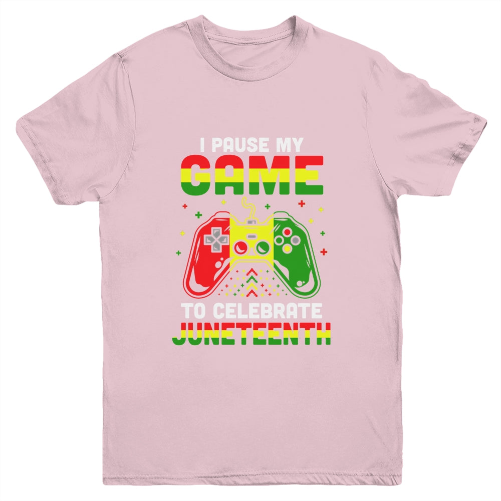 I Paused My Game To Celebrate Juneteenth Gamer Juneteenth Youth Shirt | siriusteestore