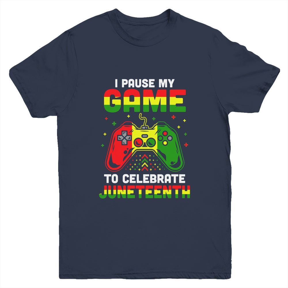 I Paused My Game To Celebrate Juneteenth Gamer Juneteenth Youth Shirt | siriusteestore