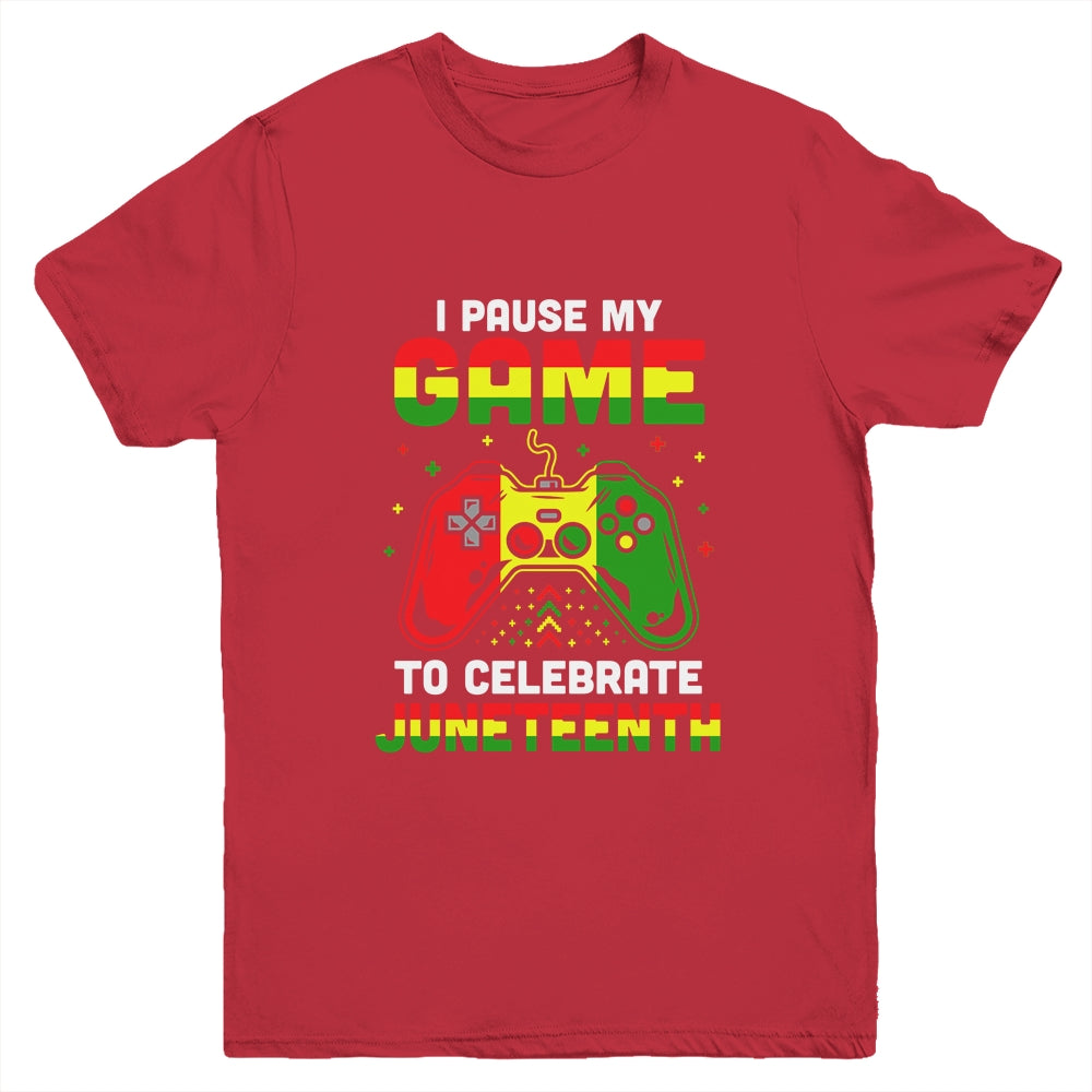 I Paused My Game To Celebrate Juneteenth Gamer Juneteenth Youth Shirt | siriusteestore