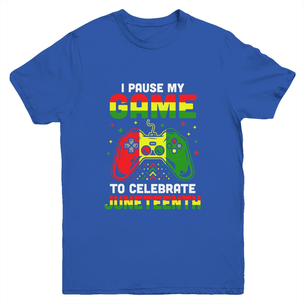 I Paused My Game To Celebrate Juneteenth Gamer Juneteenth Youth Shirt | siriusteestore