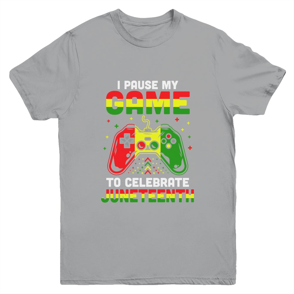 I Paused My Game To Celebrate Juneteenth Gamer Juneteenth Youth Shirt | siriusteestore
