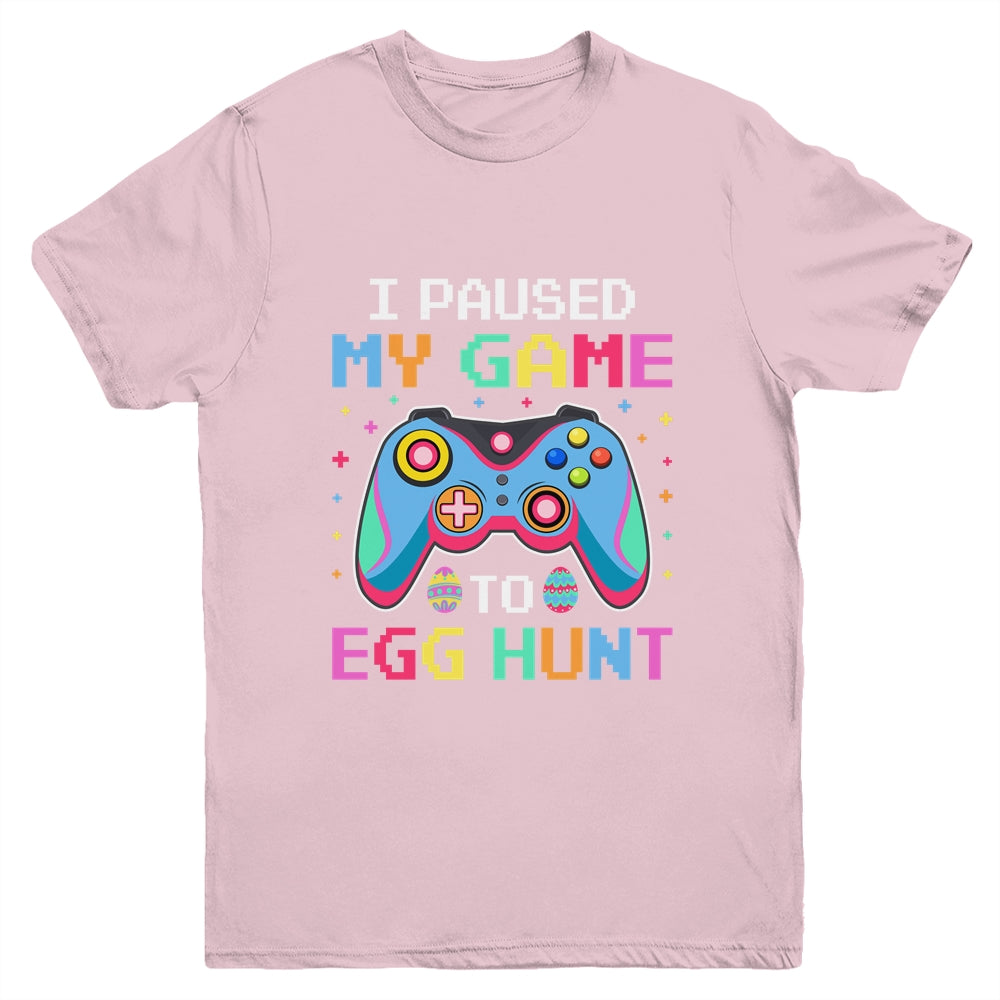 I Paused My Game To Egg Hunt Easter Funny Gamer Youth Shirt | siriusteestore