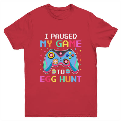 I Paused My Game To Egg Hunt Easter Funny Gamer Youth Shirt | siriusteestore