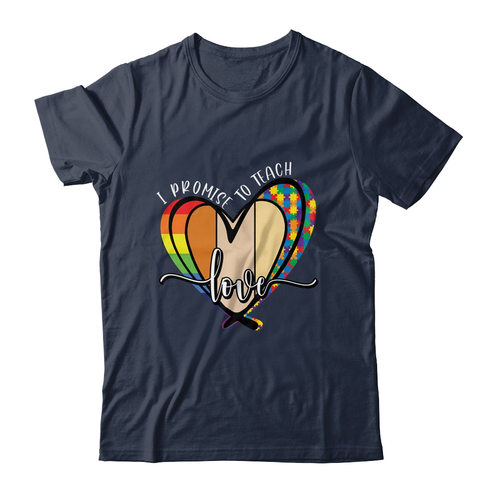 I Promise To Teach Love Puzzle Heart LGBT Teacher Shirt & Hoodie | siriusteestore