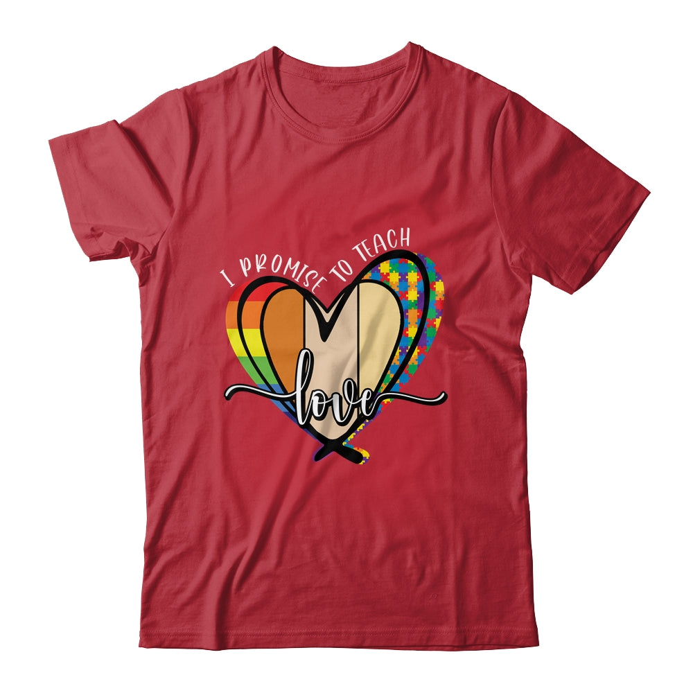 I Promise To Teach Love Puzzle Heart LGBT Teacher Shirt & Hoodie | siriusteestore
