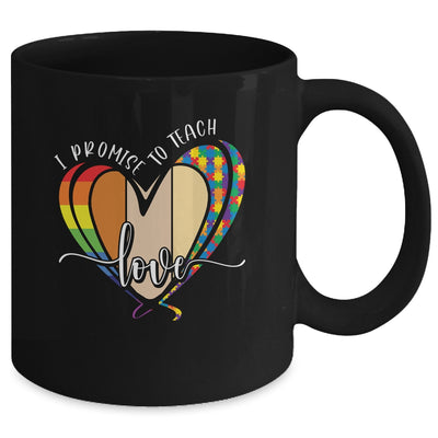 I Promise To Teach Love Puzzle Heart LGBT Teacher Mug | siriusteestore