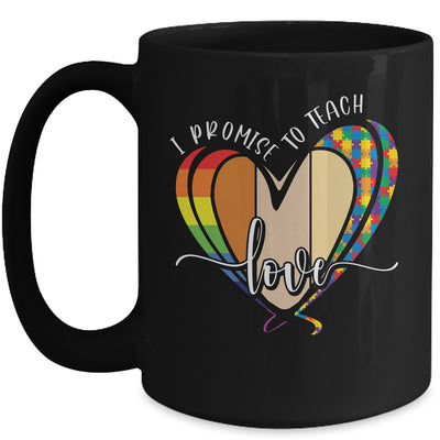 I Promise To Teach Love Puzzle Heart LGBT Teacher Mug | siriusteestore