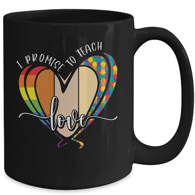 I Promise To Teach Love Puzzle Heart LGBT Teacher Mug | siriusteestore