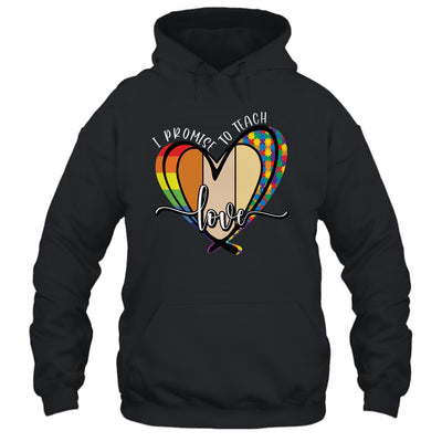 I Promise To Teach Love Puzzle Heart LGBT Teacher Shirt & Hoodie | siriusteestore