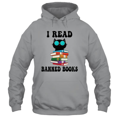 I Read Banned Books Black Cat Reader Bookworm Women Shirt & Tank Top | siriusteestore