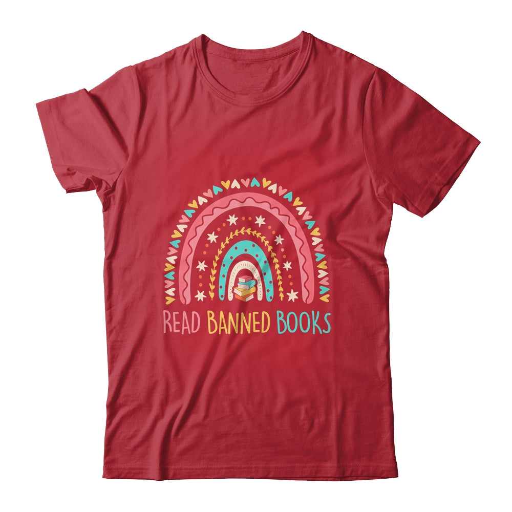 I Read Banned Books Vintage Rainbow Reading Book Lover Shirt & Tank Top | siriusteestore