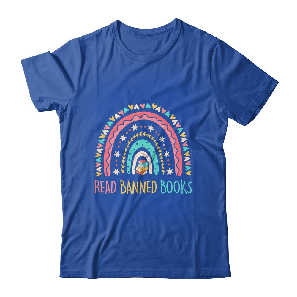 I Read Banned Books Vintage Rainbow Reading Book Lover Shirt & Tank Top | siriusteestore