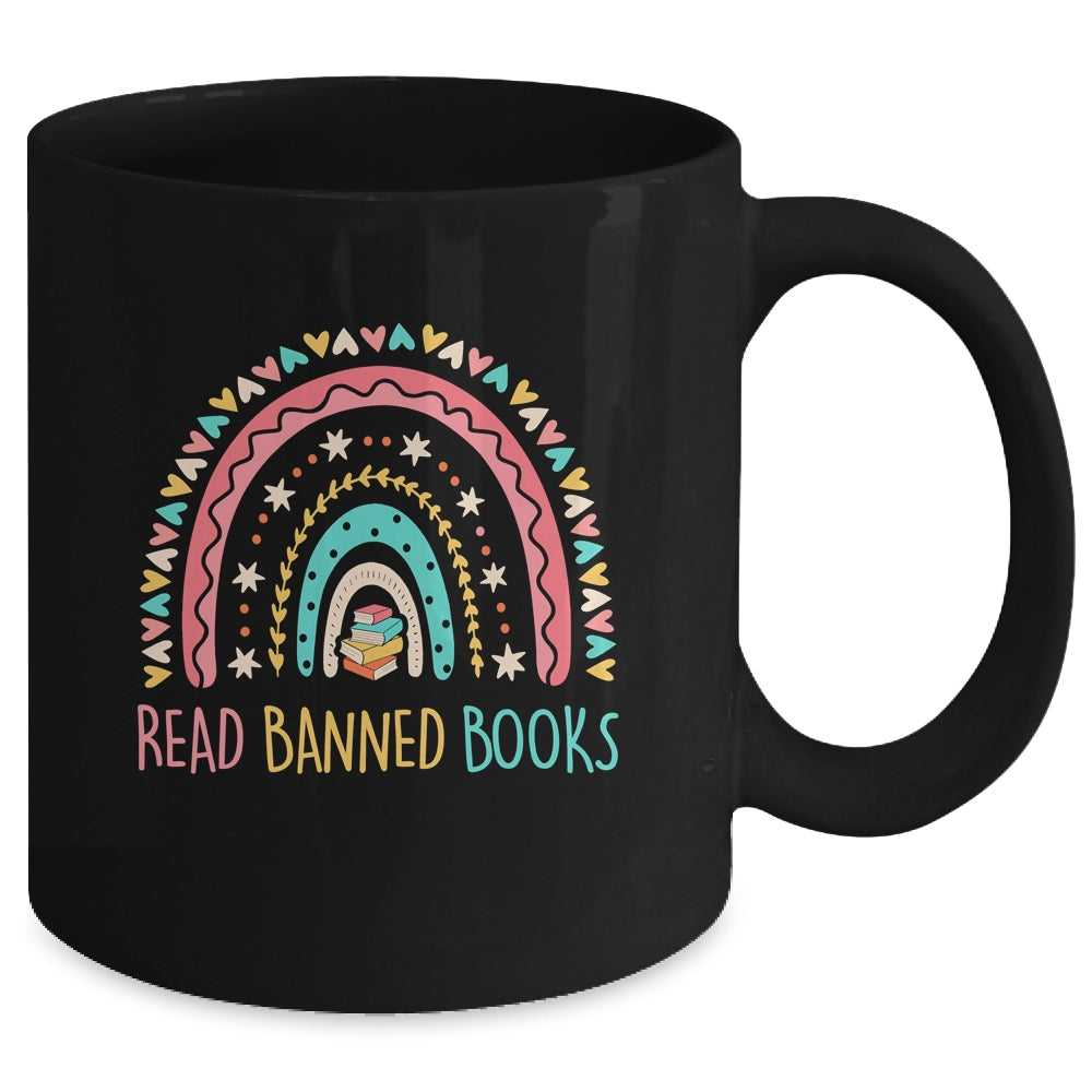 I Read Banned Books Vintage Rainbow Reading Book Lover Mug | siriusteestore