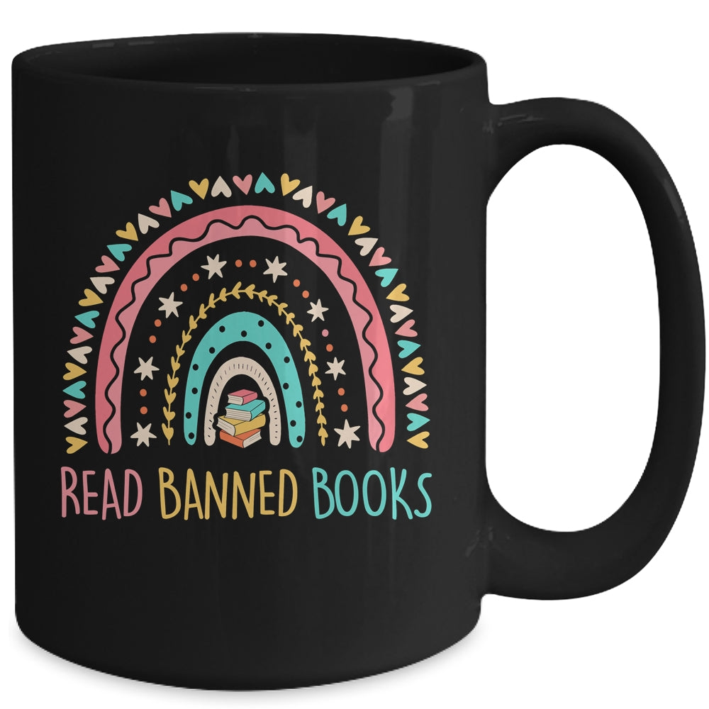I Read Banned Books Vintage Rainbow Reading Book Lover Mug | siriusteestore