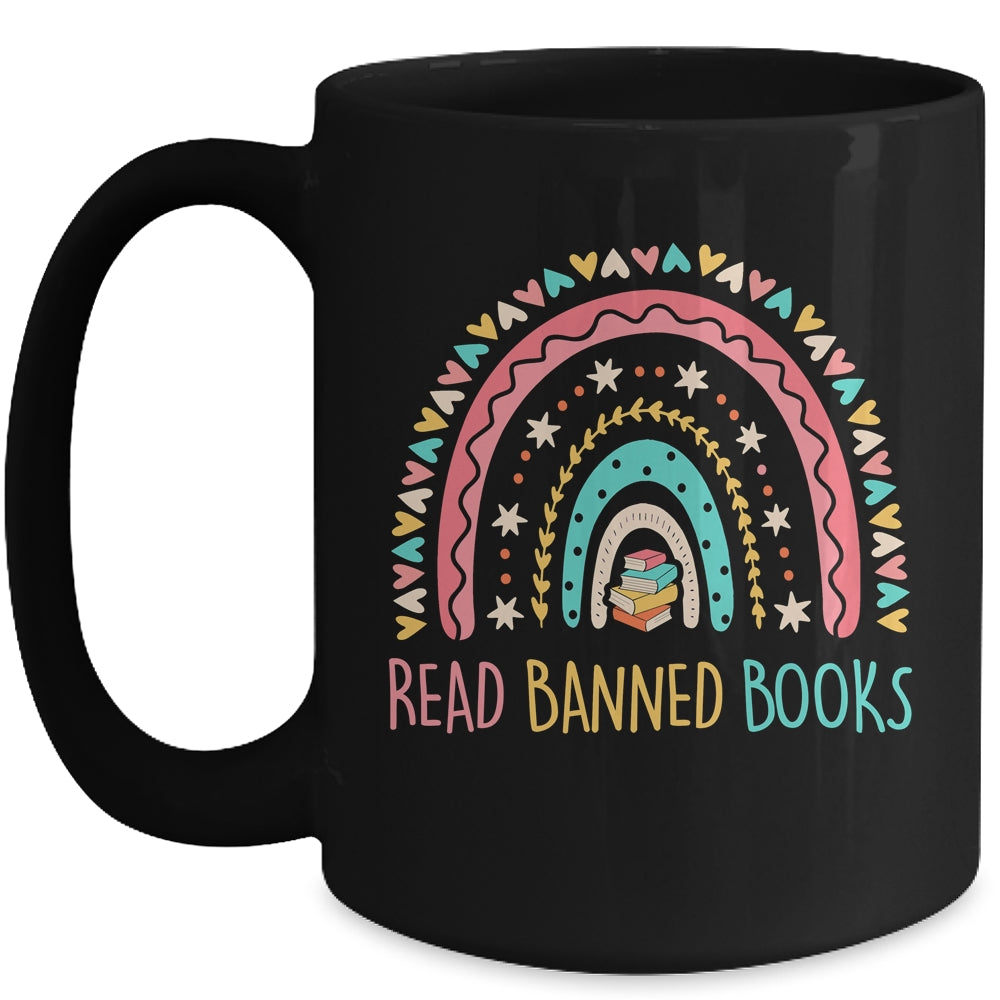 I Read Banned Books Vintage Rainbow Reading Book Lover Mug | siriusteestore