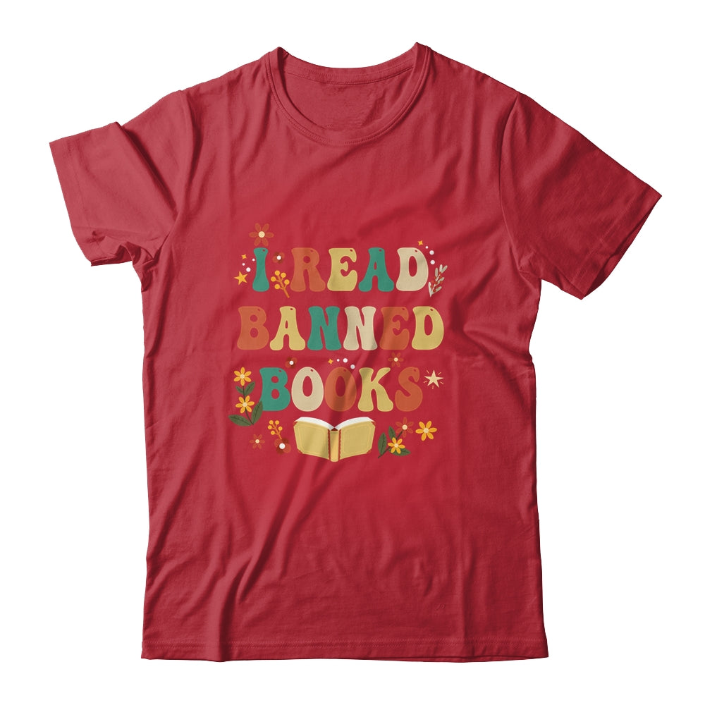I Read Banned Books Week Retro Librarian Reader Nerd Women Shirt & Tank Top | siriusteestore