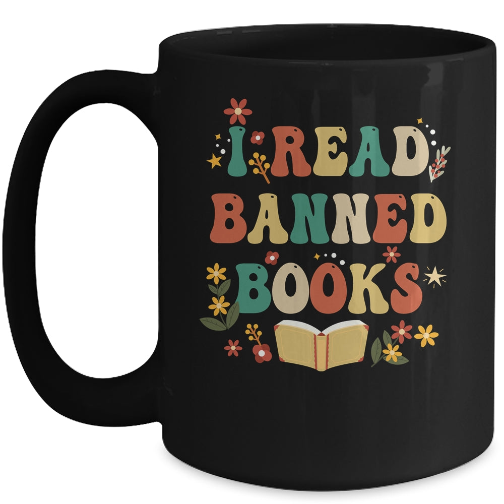 I Read Banned Books Week Retro Librarian Reader Nerd Women Mug | siriusteestore