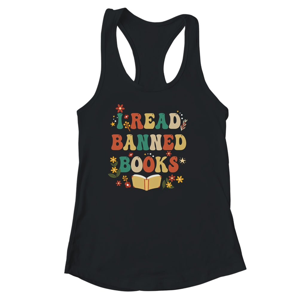 I Read Banned Books Week Retro Librarian Reader Nerd Women Shirt & Tank Top | siriusteestore
