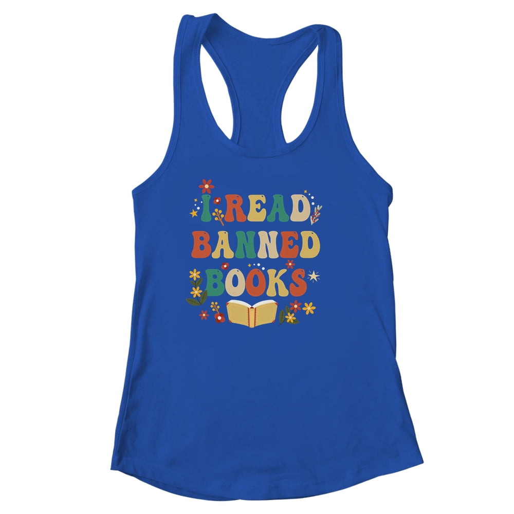 I Read Banned Books Week Retro Librarian Reader Nerd Women Shirt & Tank Top | siriusteestore