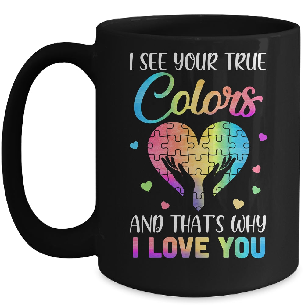 I See Your True Colors Puzzle World Autism Awareness Month Mug | siriusteestore