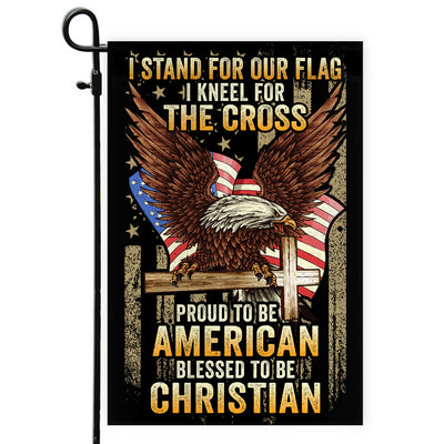 I Stand for Our Flag I Kneel for The Cross American Eagle Christian Cross | siriusteestore