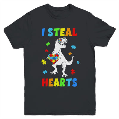 I Steal Hearts Puzzle Autism Awareness T Rex Dinosaurs Boys Youth Shirt | siriusteestore