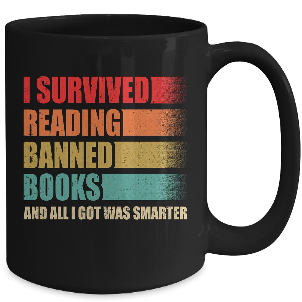 I Survived Reading Banned Books Book Lover Bookaholic Mug | siriusteestore