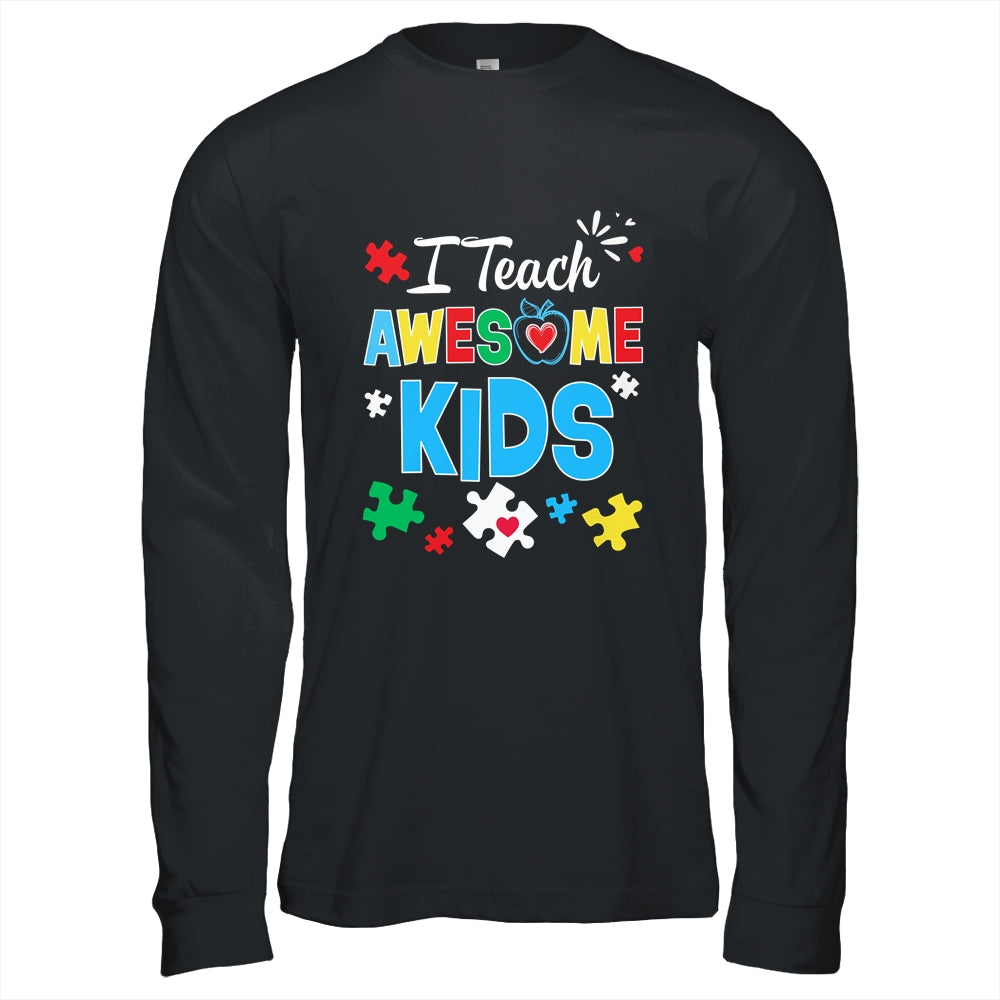 I Teach Awesome Kids Autism Awareness Sped Teacher Shirt & Hoodie | siriusteestore