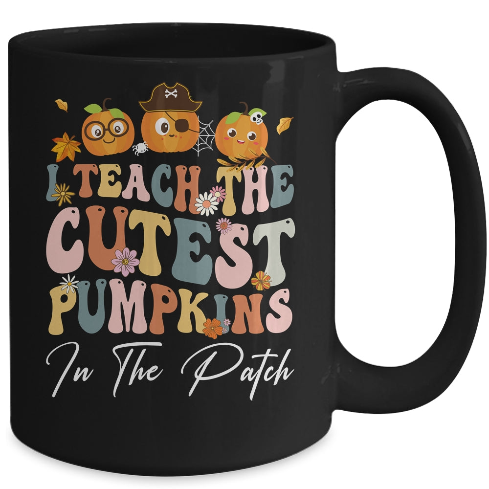 I Teach The Cutest Pumpkins In The Patch Retro Teacher Fall Mug | siriusteestore