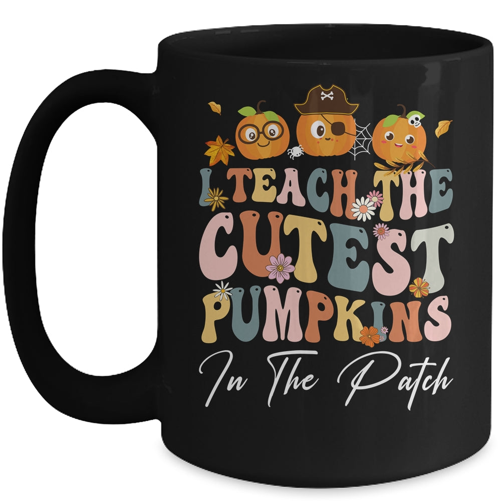 I Teach The Cutest Pumpkins In The Patch Retro Teacher Fall Mug | siriusteestore
