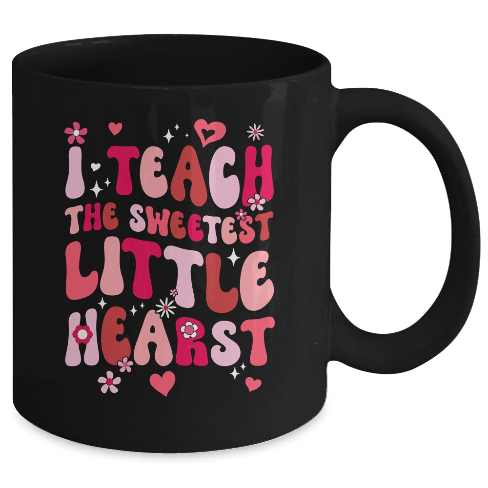 I Teach The Sweetest Hearts Groovy Teacher Valentines Day Mug | siriusteestore