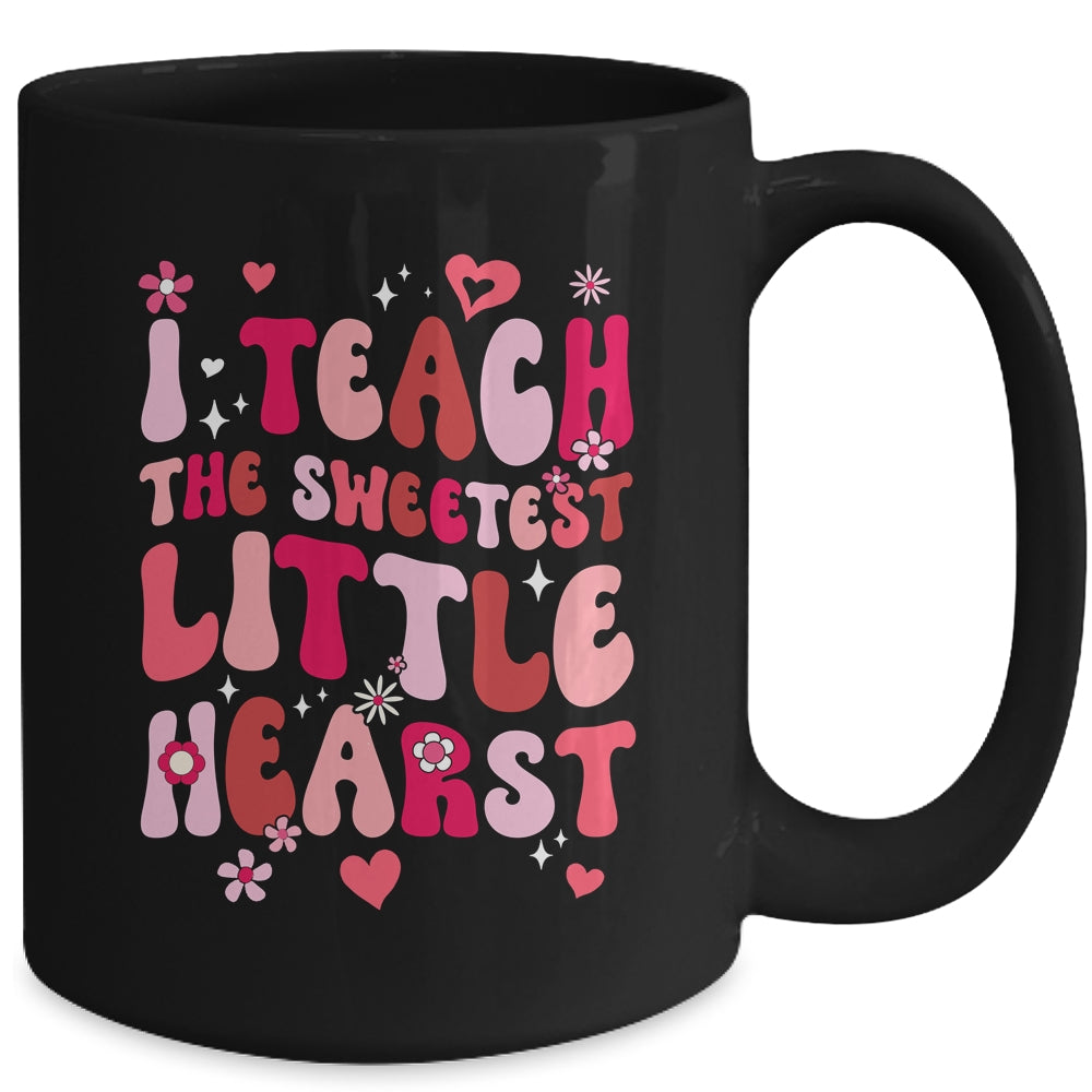 I Teach The Sweetest Hearts Groovy Teacher Valentines Day Mug | siriusteestore